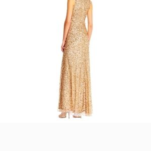 Elegant Gold Sequin Evening Gown